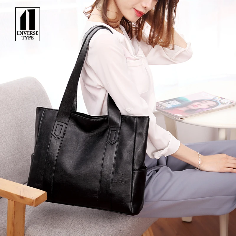 Business commuter ladies bag shoulder bag 2019 Women Leather Handbags Top-handle Bags Female Large Totes Handbags Business work