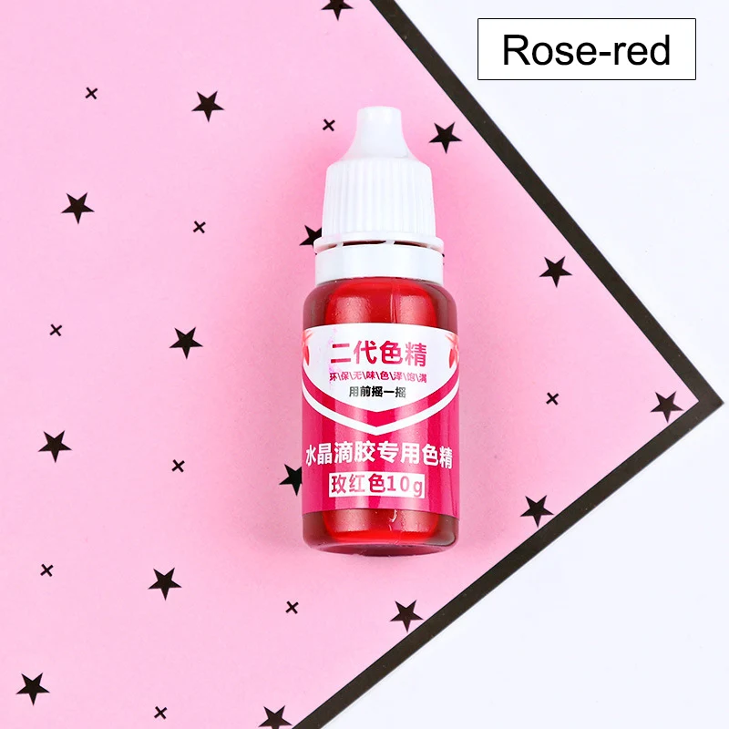 rose-red Уф смолы жидкий жемчуг краситель пигмент смолы эпоксидной смолы DIY ювелирных изделий ремесла Инструменты 10 г 66CY - Цвет: rose-red