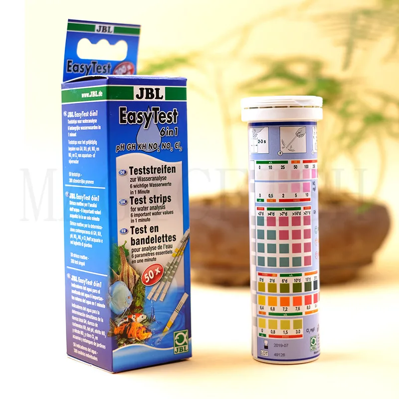 

Germany JBL Aquarium Water Test 50 PCS 6 In 1 Test Paper Water Quality Testing NO2 NO3 PH KH GH Fish Tank Testing