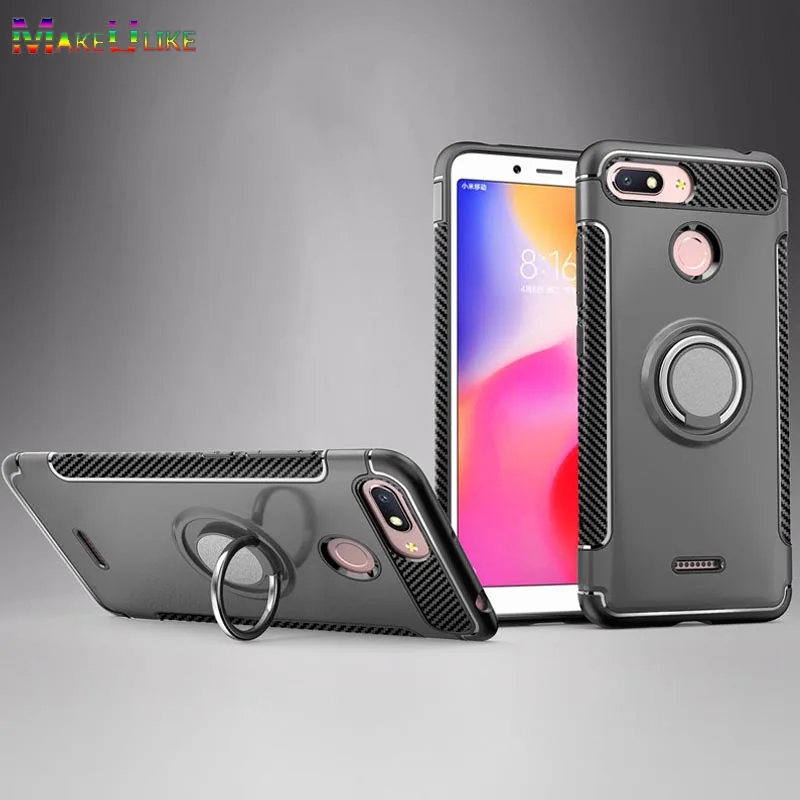 

MAKEULIKE Kickstand Back Case For Xiaomi Redmi 6 6A Cover Ring Armor Phone Bags Cases for Xiaomi Redmi 6 6A Capinhas
