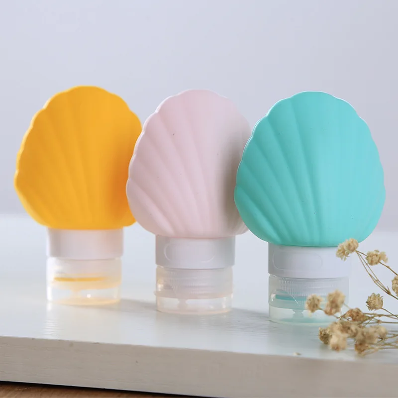 

1pc 40ml Shell Shape Empty Silicone Travel Packing Press Bottle for Lotion Shampoo Bath Container Portable Bottle