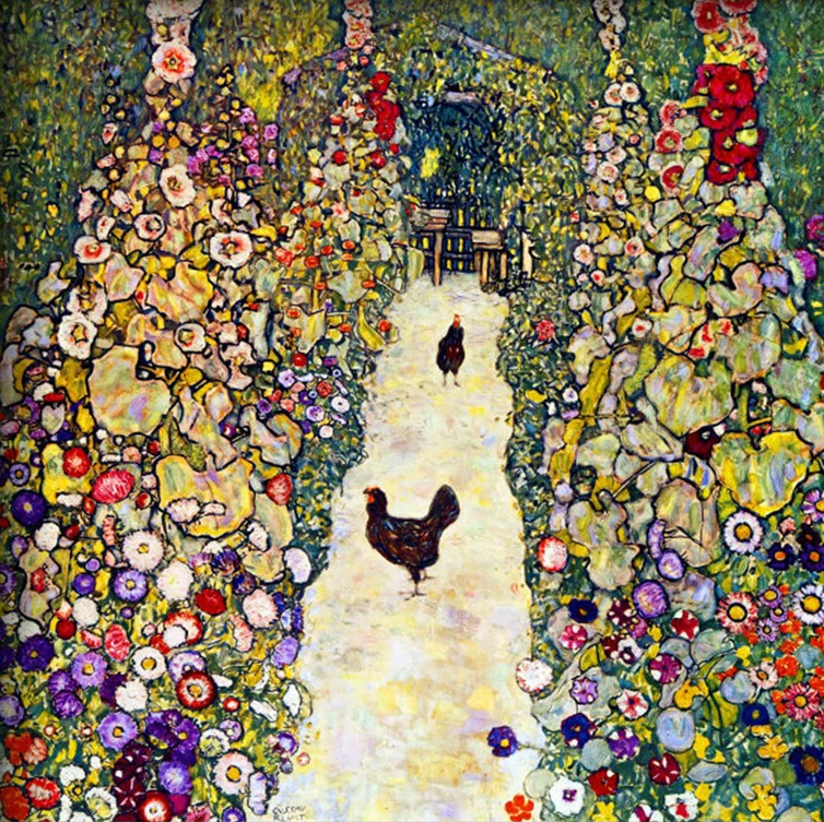 Gustav Klimt Paintings Garden path with Hens Landscape Art Reproduction oil on canvas High quality Hand painted Wall decor Gustav Klimt Paintings Garden path with Hens Landscape Art Reproduction oil on canvas High quality Hand painted Wall decor