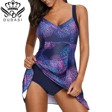 Женский купальник из двух частей, женский купальник с цветочным принтом, бикини с пуш-ап, женский купальник размера плюс