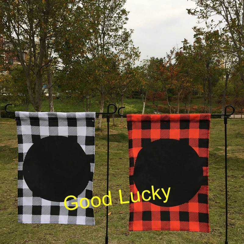 100pcs Lot Wholesale Factory Price Plaid Garden Flags 2018 Latest