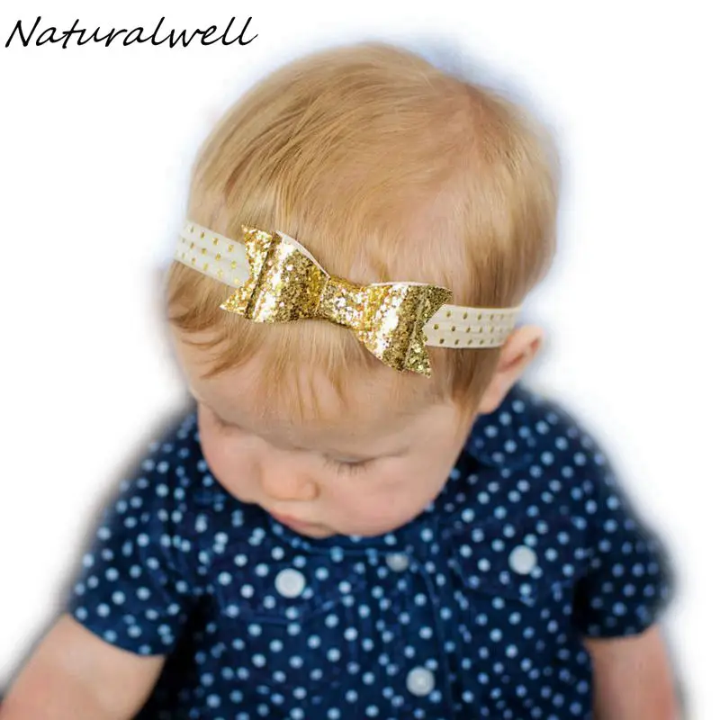 

Naturalwell Child Sequined Bow Hairband Little Girls Headwrap DIY Photo Prop Headband Kids Hair Accessories Head Wear 1pc HB084