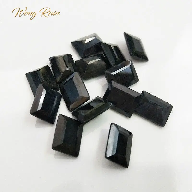 

Wong Rain 1 PCS Free Shipping Top Quality Natural Stone Emerald Cut Blue Sapphire Loose Gemstones DIY Jewelry Making Wholesale