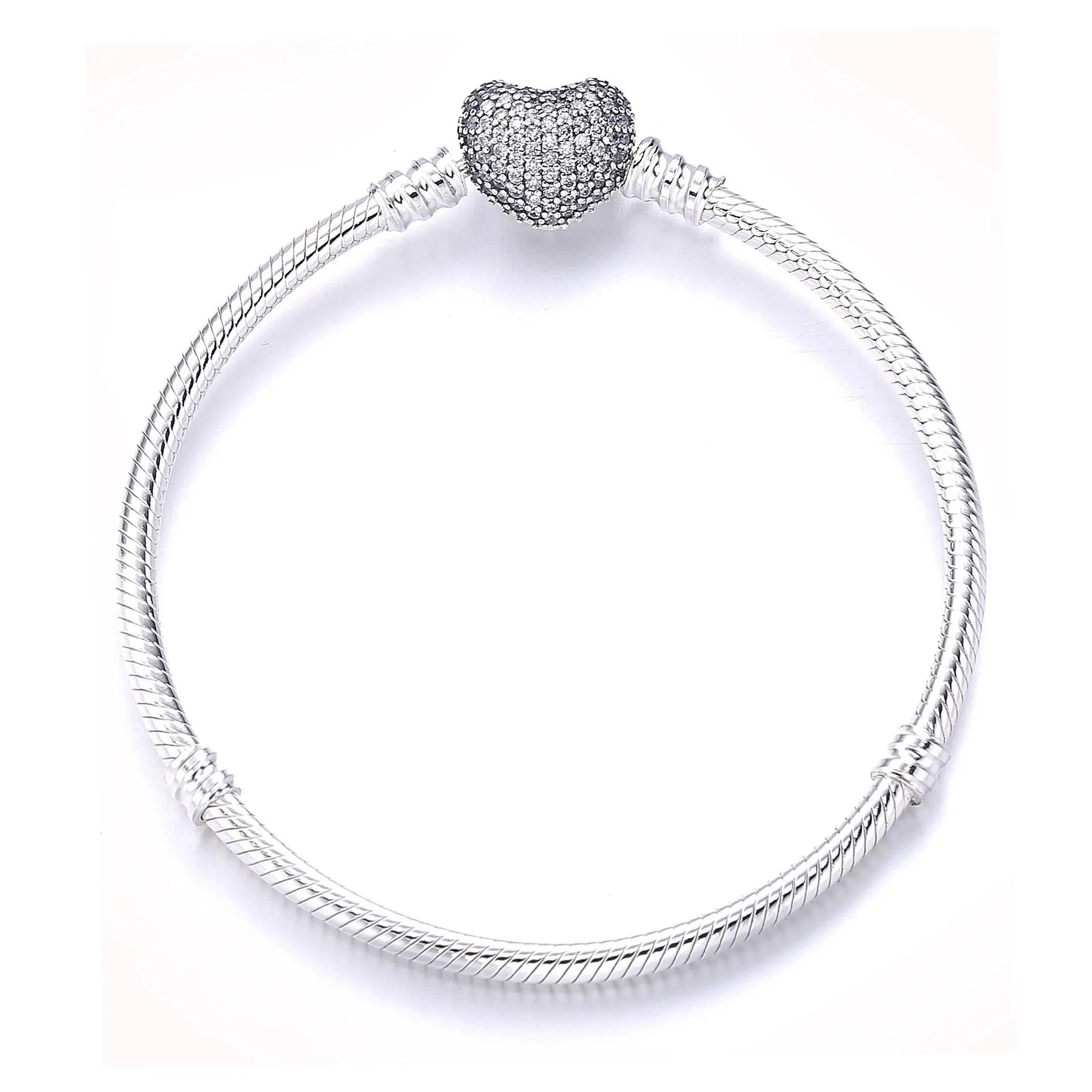 

PDB5 ZTUNG 925 Sterling Silver Anklets Love Heart Clasp Snake Chain Anklets Bracelet For Women Wedding Party Gift Fine Jewelry