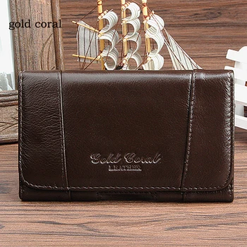 

GOLD CORAL Genuine Leather Men's Belt Waist Bags 5.5 Inch Universal Phone Case Mini Travel Phone Bag Waist Packs Male Fanny Pack