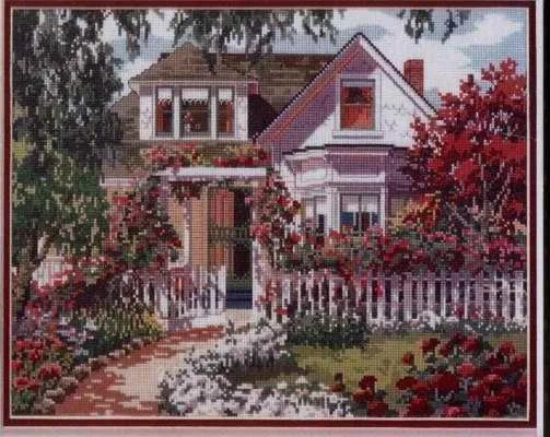 

Top Quality beautiful lovely counted cross stitch kit summer house home in flowers flower