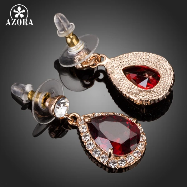 AZORA Lover's Красный кубический циркон бриллиантовые серьги TE0106