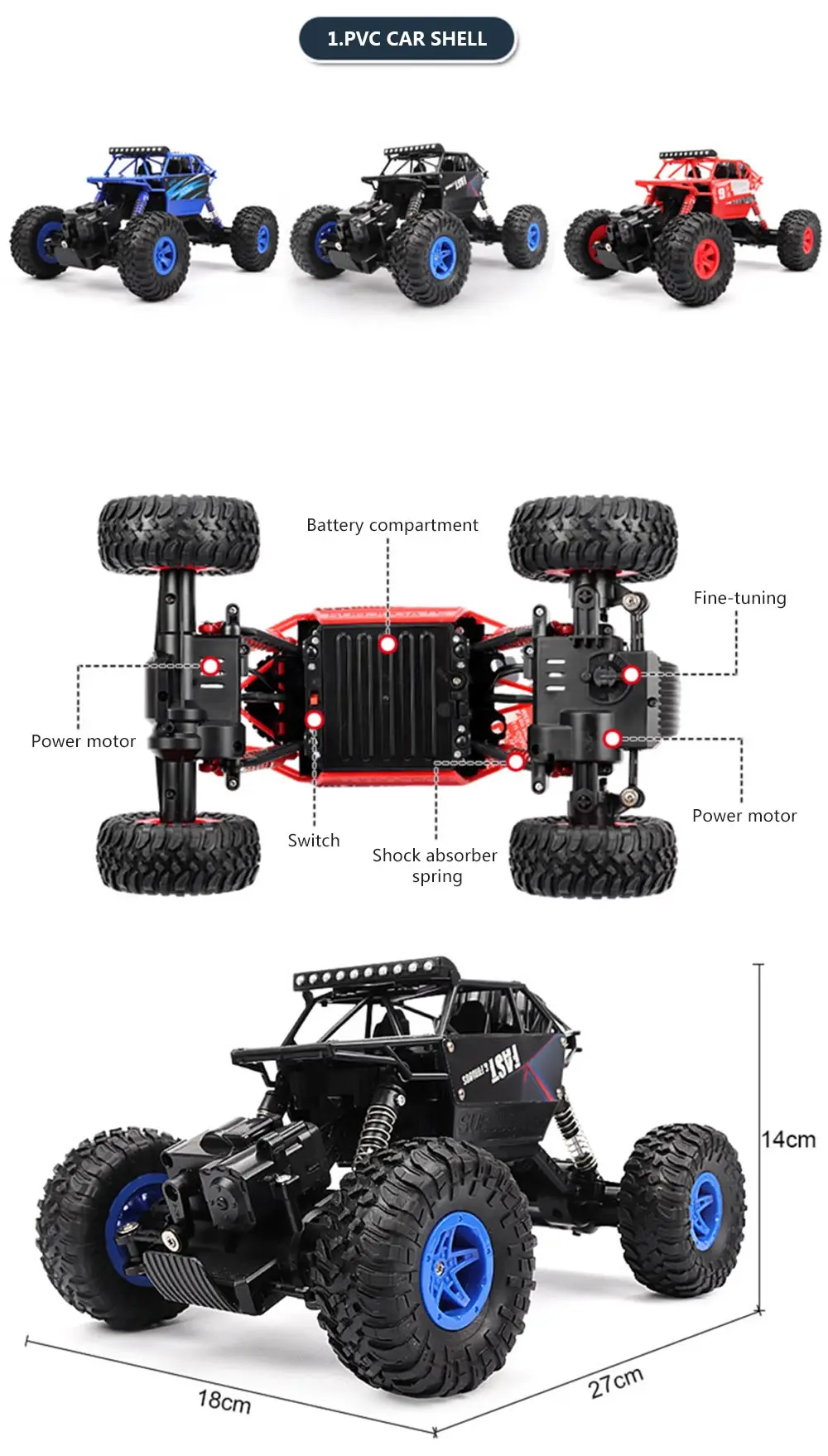 Радиоуправляемый автомобиль 2,4G 4CH Rock Crawlers, вождение автомобиля, Бигфут, автомобиль с дистанционным управлением, модель автомобиля, внедорожный автомобиль, игрушка WLtoys drift