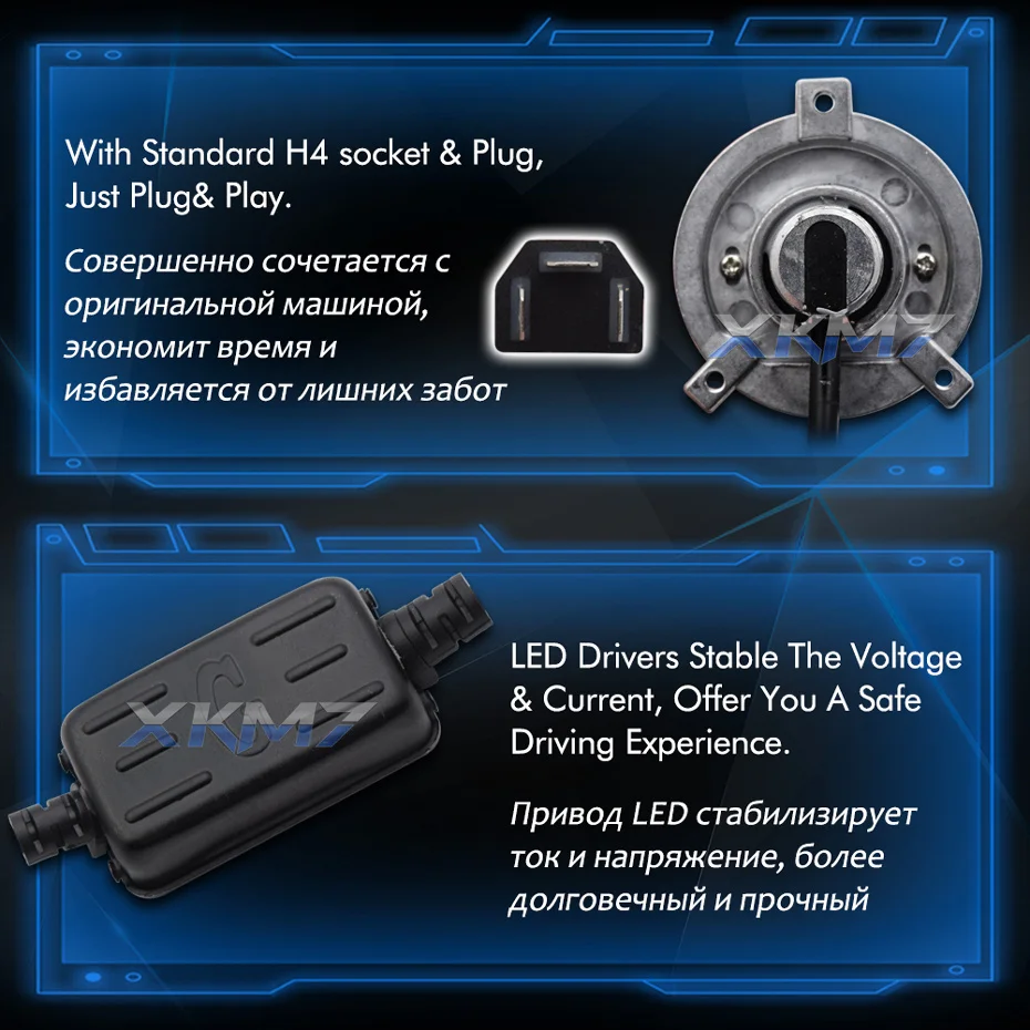 Bi LED Lens Mini H4 9003 для фар Canbus безотказный объектив 1 5 автомобильные лампы аксессуары