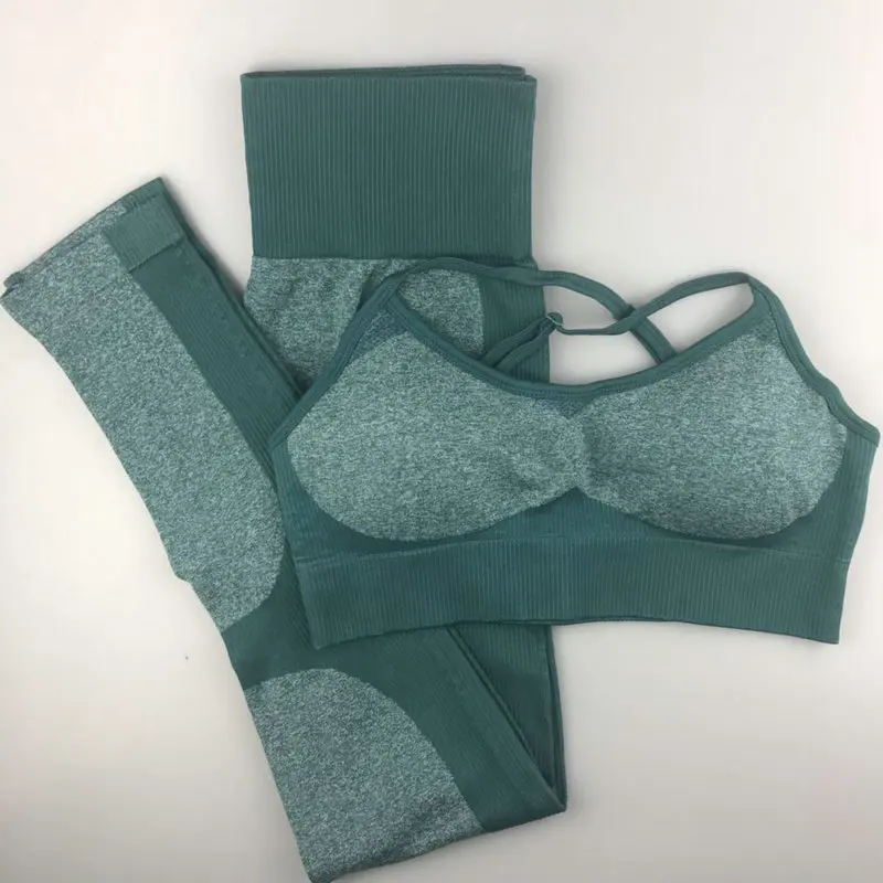 Kopen 2 Pcs Energie Naadloze Yoga Set Hoge Taille Patchwork Workout Leggings Vrouwen Fitness Yoga Beha Sportbeha Tops Gym Broek sportkleding