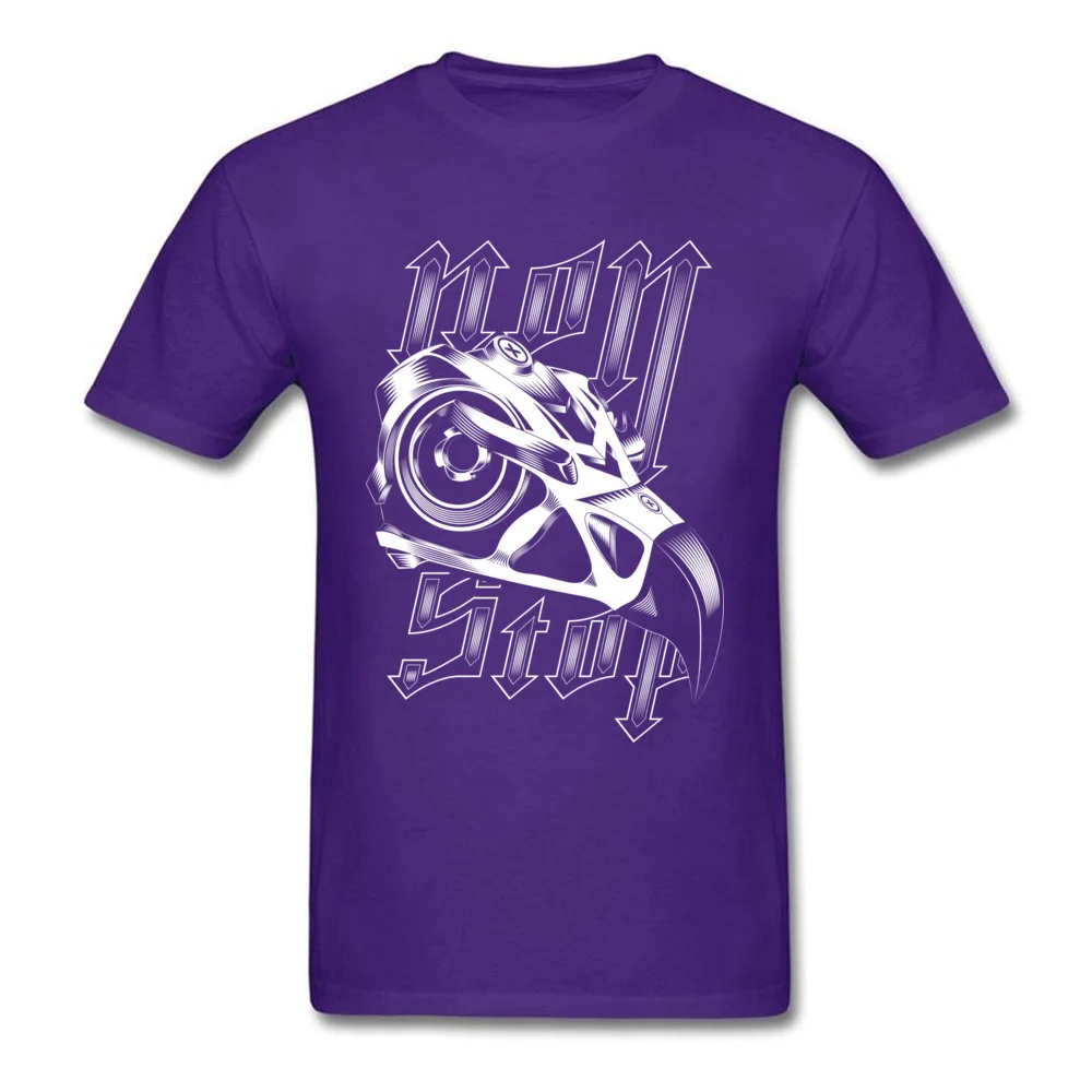Non Stop Tees Fitted Crewneck Cool Short Sleeve 100% Cotton Men T-Shirt Printed On Tops Shirt Drop Shipping Non Stop purple