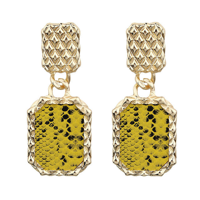 Earrings for Women Gold Color ZA Geometric Statement Earring Big Metal Drop Earing Hanging Fashion Party Jewelry