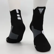 Adult Size Mid Calf Crew Socks Carmelo Anthony Black Coolmax Cotton Compression Outdoor Road Ski Thermal Breathable Basketball