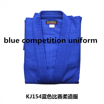 Coolunisex, чистый хлопок, плотная форма для дзюдо, кунг-фу, одежда для боевых искусств, унисекс, для детей и взрослых, judogi - Цвет: KJ154 BLUE