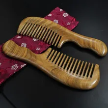 Горячая Распродажа настоящие волосы расческа для волос чистый натуральное зеленое сандаловое дерево гребень деревянный весь высококлассный Массаж Здоровье Уход на заказ