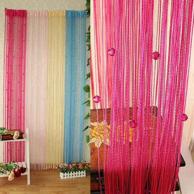 1X2M Garland Curtain Crystal Beads Curtains Silk Tassel Door Divider
