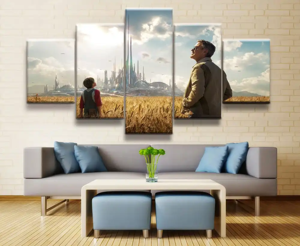 5 Piezas Tomorrowland Pelicula Hd Pintura Para El Hogar Arte De La