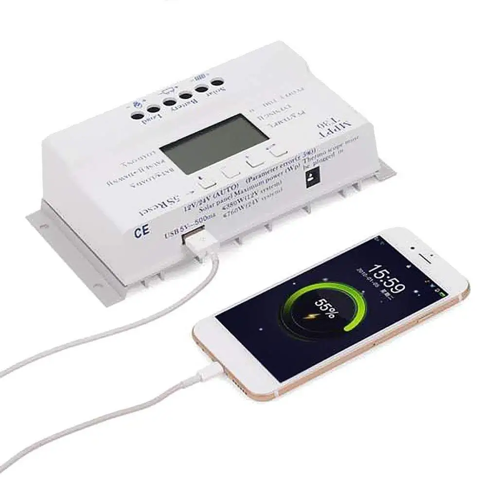 

16.5 *9.5 * 6 cm Solar Panel Regulator Charge Controller LCD 3 Timer MPPT40A PWM Controller 12V / 24V Drop Shopping