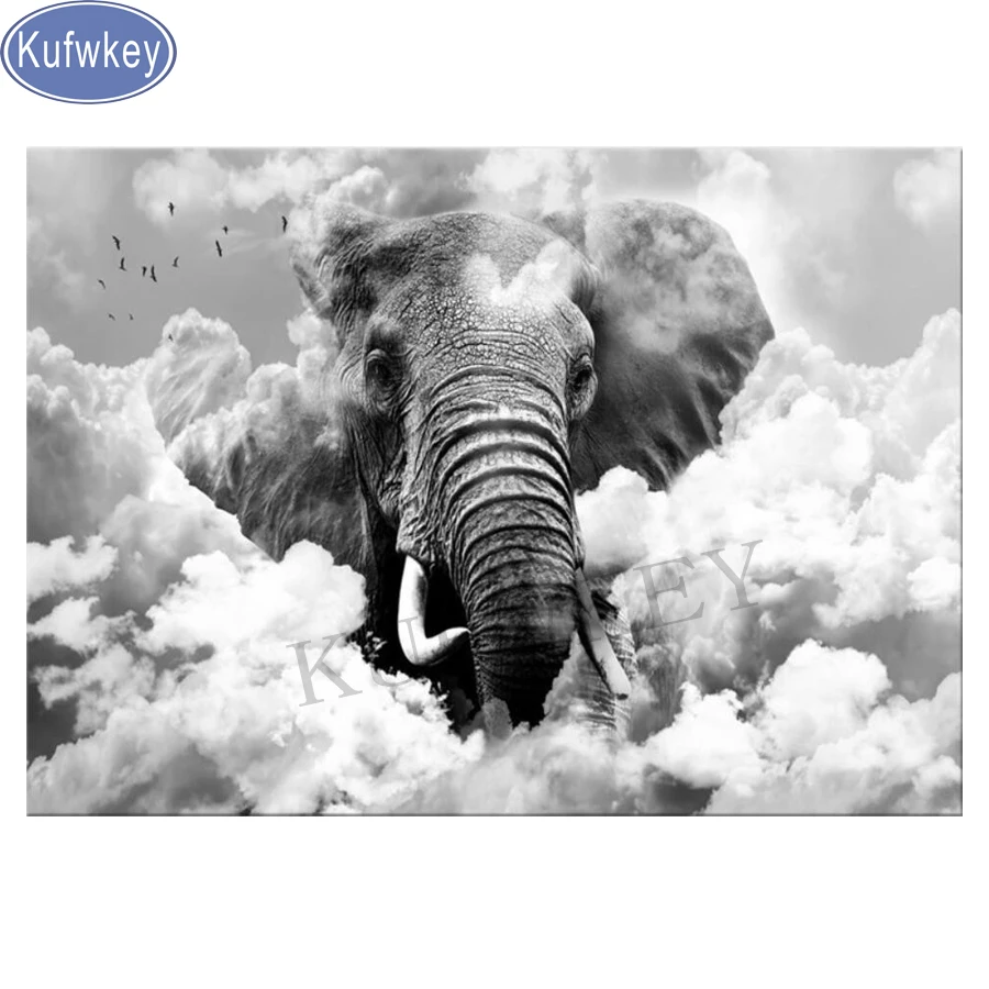 Kufwkey Elephant diamond painting full square,Handicraft Diamond
