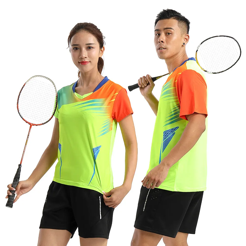 Стиль Бадминтон футболка, теннис футболка мужской/женский, теннисные рубашки, Настольный теннис футболка, спортивная рубашка 210AB