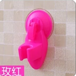 Регулируемый удобный пластиковый держатель душевой головки для ванной комнаты мощная присоска настенное крепление душ кронштейн - Цвет: Rose red