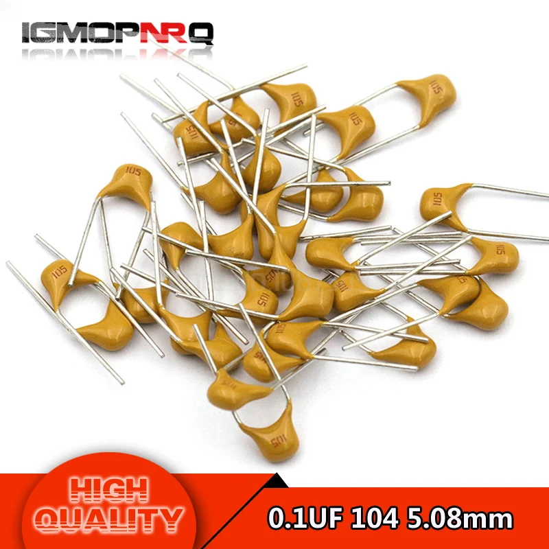

100Pcs monolithic capacitor 100NF 0.1uF 104 50V 10% Pitch 5.08MM ceramic capacitor 0805