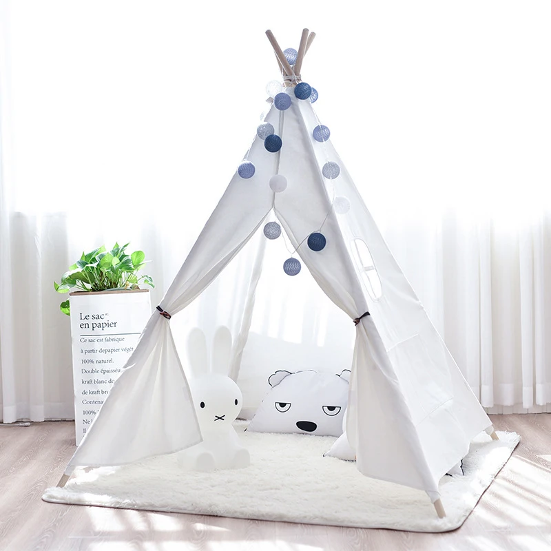 Брезентовый тент Tipi, детская индийская палатка, принцесса, игровой домик, для помещений, Ролевые, для кемпинга, украшение детской комнаты, подарок на день рождения