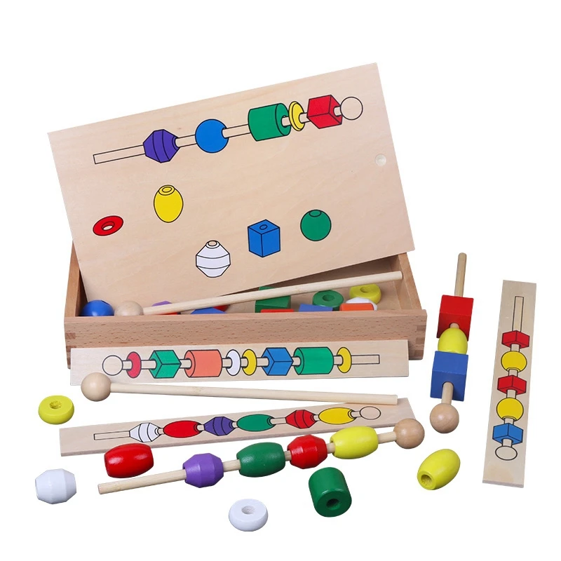 Деревянная игрушка из бисера Набор секвенций блок игрушки классическая игрушка развивающие игры для детей