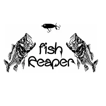 

Fishing Sticker Car Skull Fish Reaper Decal Angling Hooks Tackle Shop Posters Vinyl Wall Decals Hunter Decor Mural Sticker