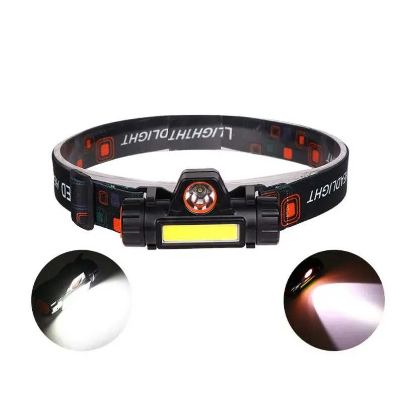 

Portable 2 Modes Safety Headlamp USB Rechargeable Dimming Light Adjustable Ultra Bright Torch with Magnet for Outdoor Hiking