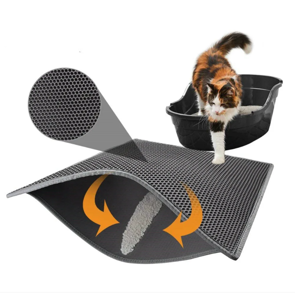 

Dropship 4 Sizes Cat Litter Mat EVA Double-Layer Cats Litter Trapper Mats with Bottom Layer House Cat Bed Cats Supplies Mat