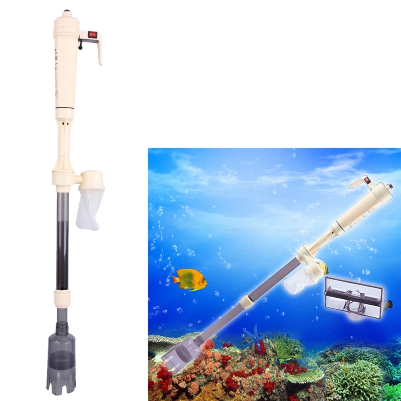 Electric Aquarium Filter Battery Syphon Operated Fish Tank Vacuum Gravel Water Filter Cleaner