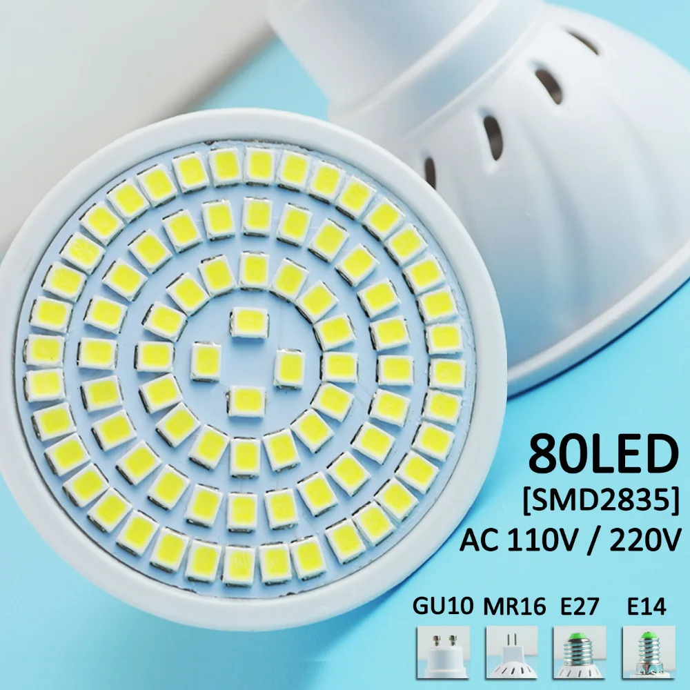 LED Spot Light MR16 GU10 E27 E14 LED Bulb 220V 110V 12V LED Lamp 5W 6W 8W Ampoule Bombillas Lampara Lampada LED Spotlight GU5.3