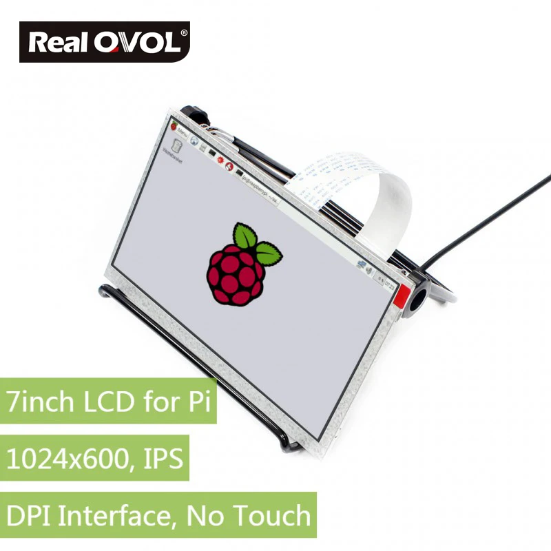 

RealQvol 7inch LCD for Pi 1024x600, 7inch IPS Display for Raspberry Pi, DPI interface, no Touch