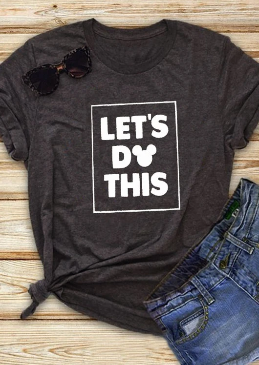 

Let's Do This Mouse Short Sleeve T-Shirt Black tshirt women funny cool tops t shirt summer style tees graphic harajuku shirts