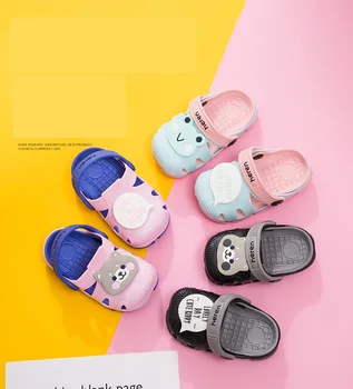 

New men and women children hole shoes men and women baby fashion cute cartoon animal breathable wear non-slip slippers