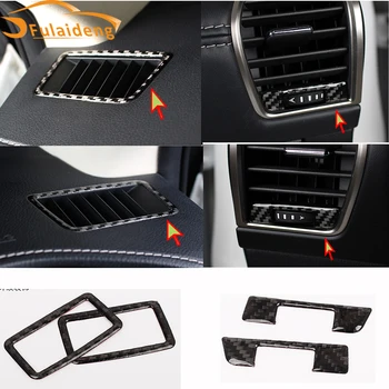 

4pcs For Lexus NX200 200t 300h 2015-2018 Carbon Fiber Instrument Desk Air Conditioner Front Frame Vent Trim car styling