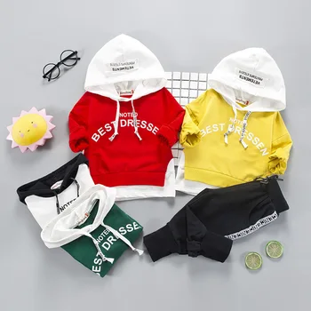 

Newborn Toddler Kids Baby Boy Clothes Sets Casual Letter Printing Autumn Spring Outwear Sets Tracksuit T-shirt Top+Pant Outfits