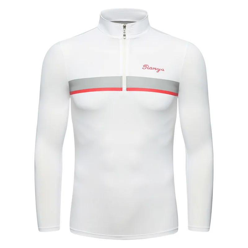 

2019 Golf Clothing Men'S Golf T Shirts Summer Sunscreen Breathable Undershirt Zipper Neck Long Sleeved Shirt D0657