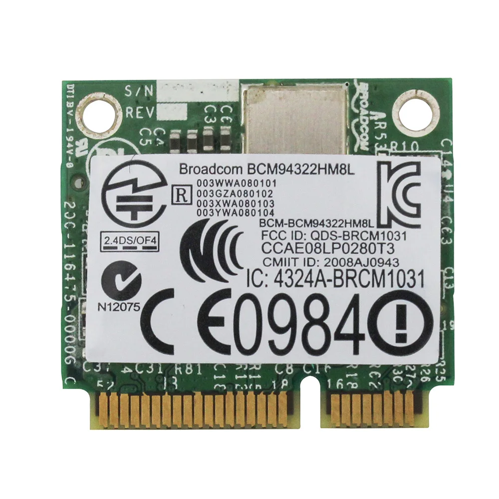 Сетевой адаптер Broadcom BCM94322HM8L два диапазона 300 Мбит/с 802.11a/b/g/n Mini PCI E плата Wireless WLAN Card