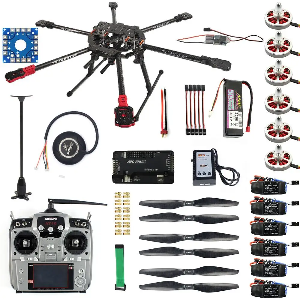 Full Kit Hexacopter GPS Drone Aircraft Kit Tarot FY690S Frame 750KV