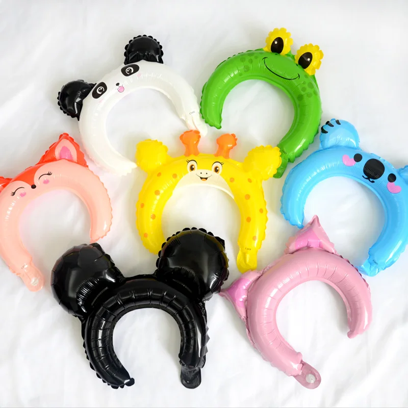

10pcs Mickey Minnie Ear Cartoon Headwear balloon Animal Balloon Pink Bear Bunny Ear Piggy Babyshower Wedding decor Party props