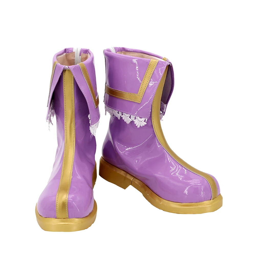 BanG Dream Ichigaya Arisa Purple Shoes Cosplay Boots Custom Made Any Size (2)