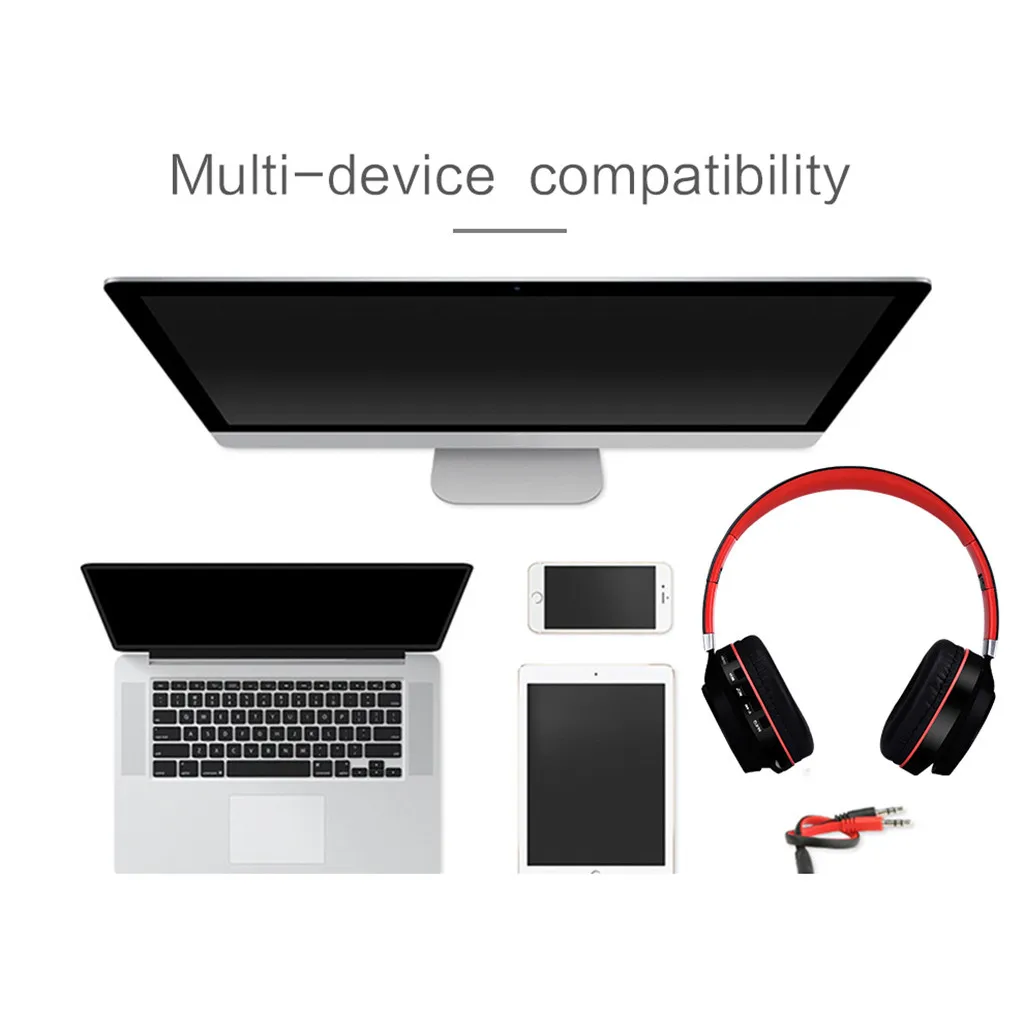 Bluetooth наушники Беспроводные Hi-Fi стерео Супра-аурал наушники-вкладыши гарнитура Поддержка TF карты с микрофоном для детские наушники