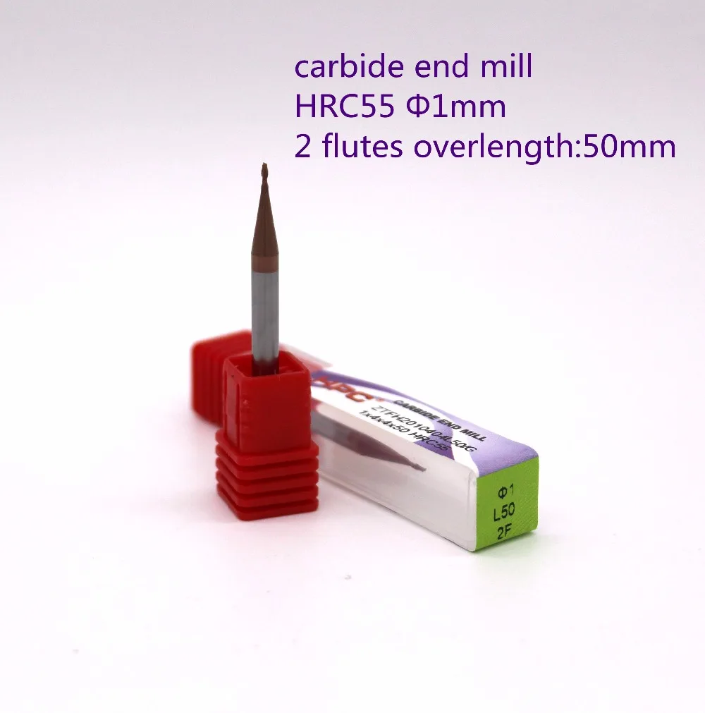 

router bit 1*4*4*50 of 2 flutes flat end mills HRC55 carbide end milling tungsten mill cutter CNC machine tool