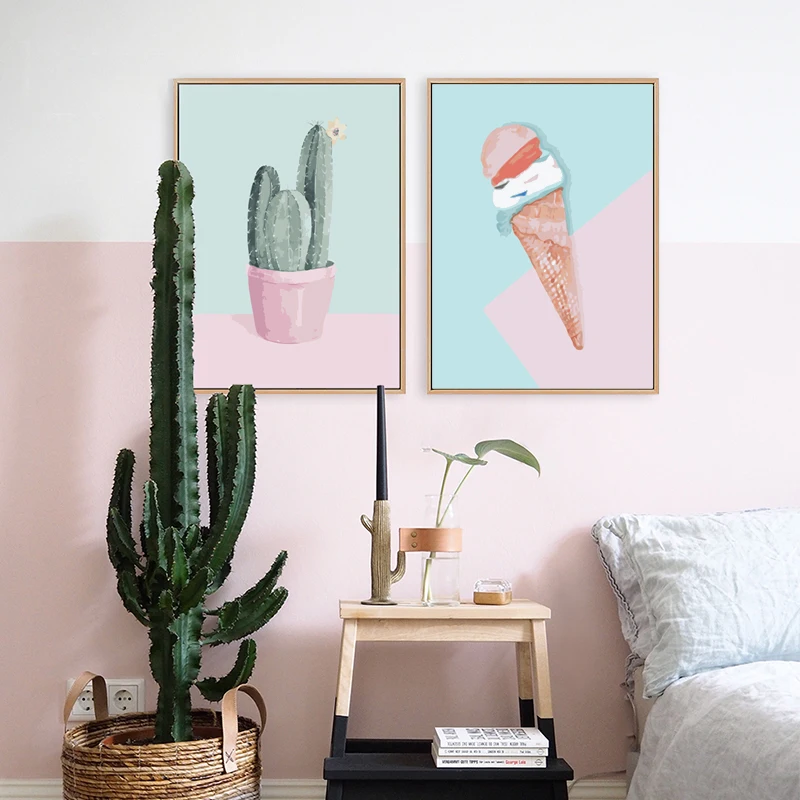 

Nordic Sweet Style Cream Color Paints By Numbers Canvas Painting Poster Home Decor DIY Pictures By Number Hand Painted Decor