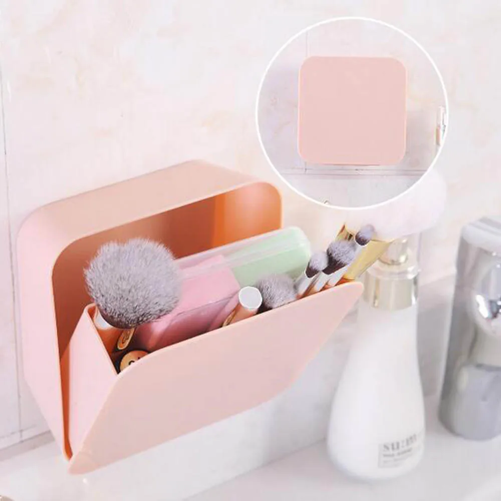 

1PC Bathroom Suction Wall Type Waterproof Receptacle Box Creative free Switch Locker Box Toilet Wall Cosmetics Finishing 10170B